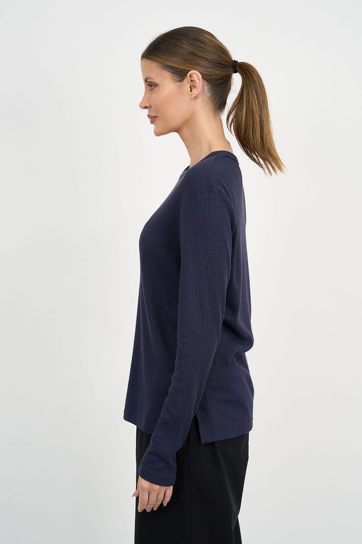 Metallic Ribbed Knit Top Slate Liberty Rose