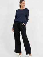 Metallic Ribbed Knit Top Slate Liberty Rose