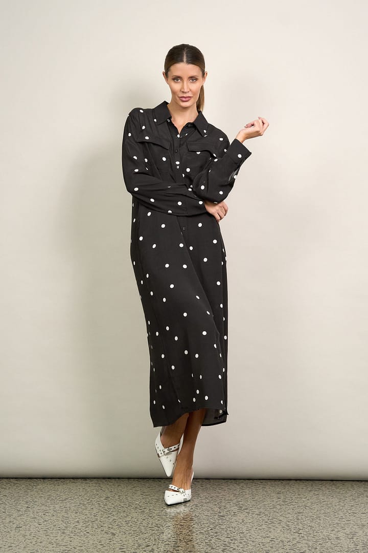 Relaxed Viscose Shirt Dress Black Liberty Rose