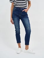 Distressed Pull On Jean Denim Threadz