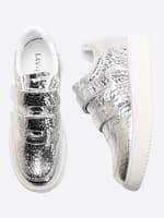 Velcro Crocodile Sneaker Black Lavish Footwear
