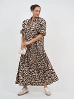 Maxi Cotton Shirt Dress Pink Liberty Rose