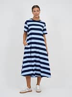 Cotton Jersey Stripe Dress Red Liberty Rose