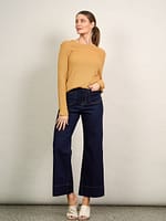 Metallic Ribbed Knit Top Slate Liberty Rose