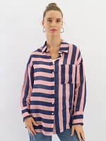 Striped Sheer Linen Shirt Navy Worthier