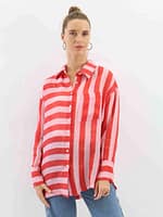 Striped Sheer Linen Shirt Navy Worthier