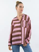 Striped Sheer Linen Shirt Navy Worthier