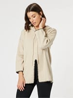 Hooded Split Front Knit Natural Clarity by Threadz