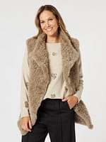Minx Faux Fur Vest Black Hammock & Vine
