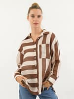 Striped Sheer Linen Shirt Navy Worthier