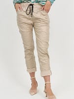 Wet Look Jogger Pant Black La Strada