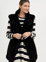 Minx Faux Fur Vest Black Hammock & Vine