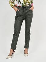 Wet Look Jogger Pant Black La Strada