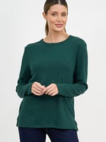 Metallic Ribbed Knit Top Slate Liberty Rose