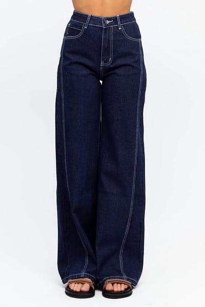 Stitch Detail Straight Jean Indigo Ebby & I