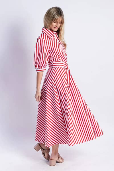 Bianca Belted Dress Red Leoni