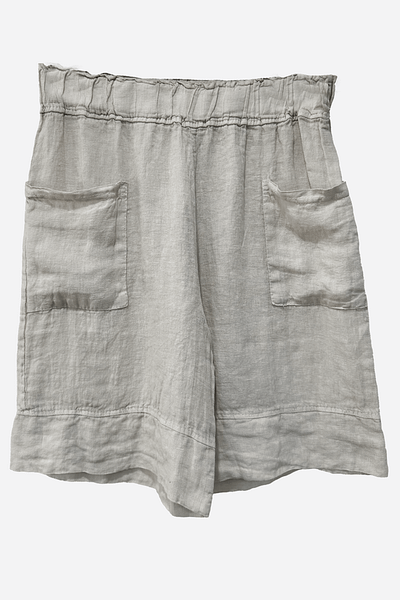 Linen Pocket Front Short Beige La Strada