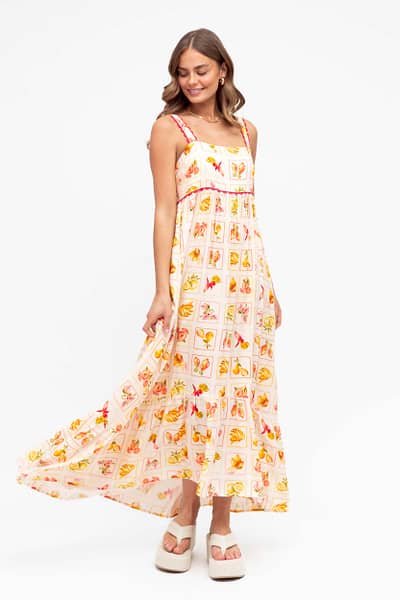 Ric Rac Sleeveless Dress Red Label of Love