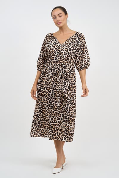 Cotton Midi Dress Natural Liberty Rose