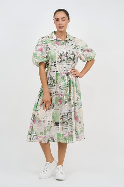 Relaxed Cotton Shirt Dress Natural Liberty Rose
