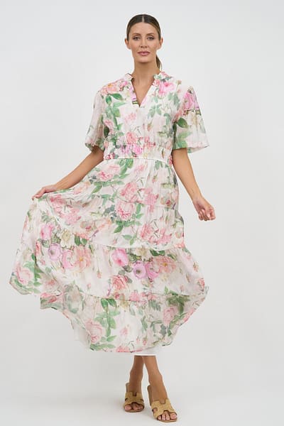 Tier Detail Dress Natural Liberty Rose
