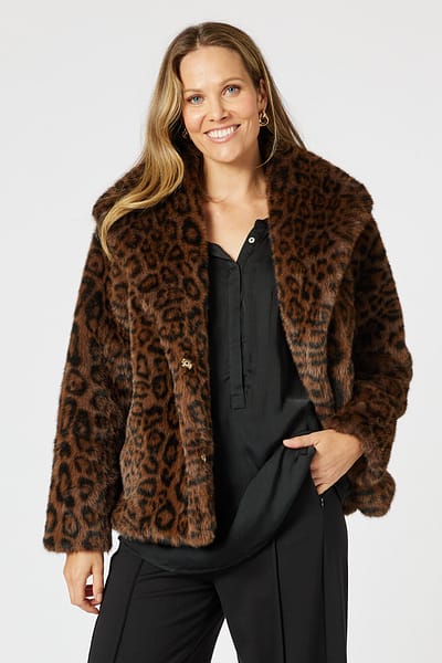 Faux Fur Jacket Chocolate Hammock & Vine
