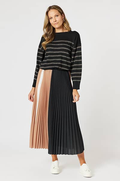 Symphony Pleat Skirt Black Hammock & Vine