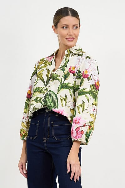 Button Detail Shirt Khaki Liberty Rose