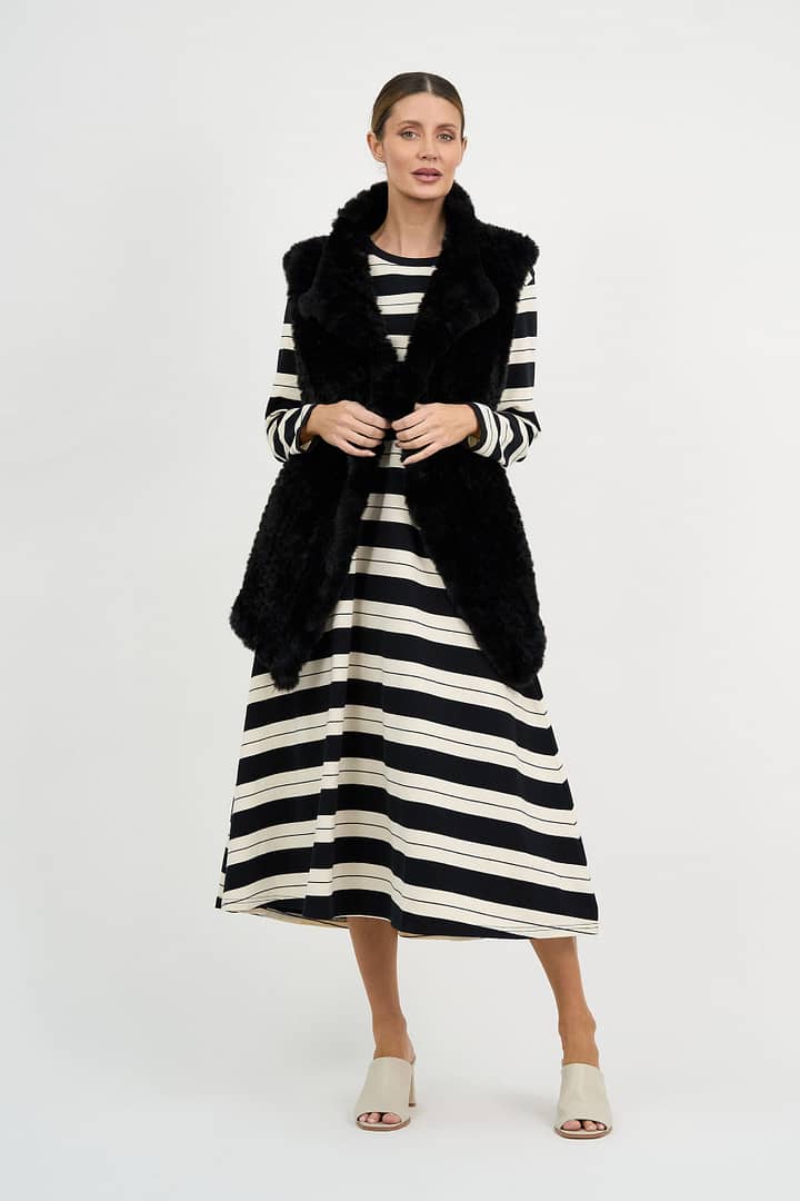 Minx Faux Fur Vest Black Hammock & Vine