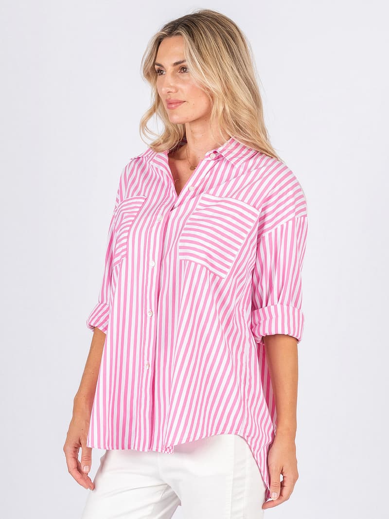 Patch Pocket Stripe Shirt Candy Worthier