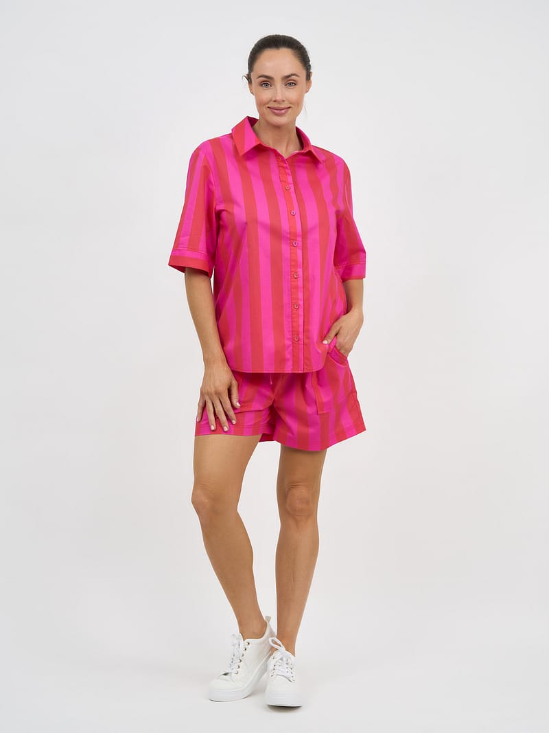 Pocket Front Detail Short Pink Liberty Rose
