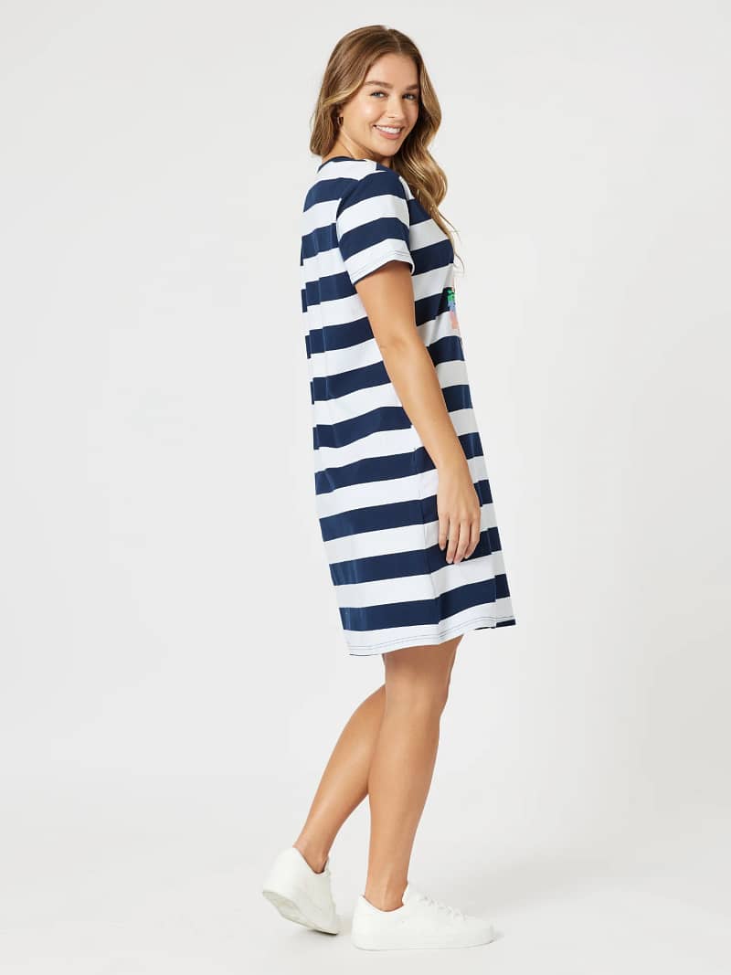 Heart Stripe Dress Orange Threadz