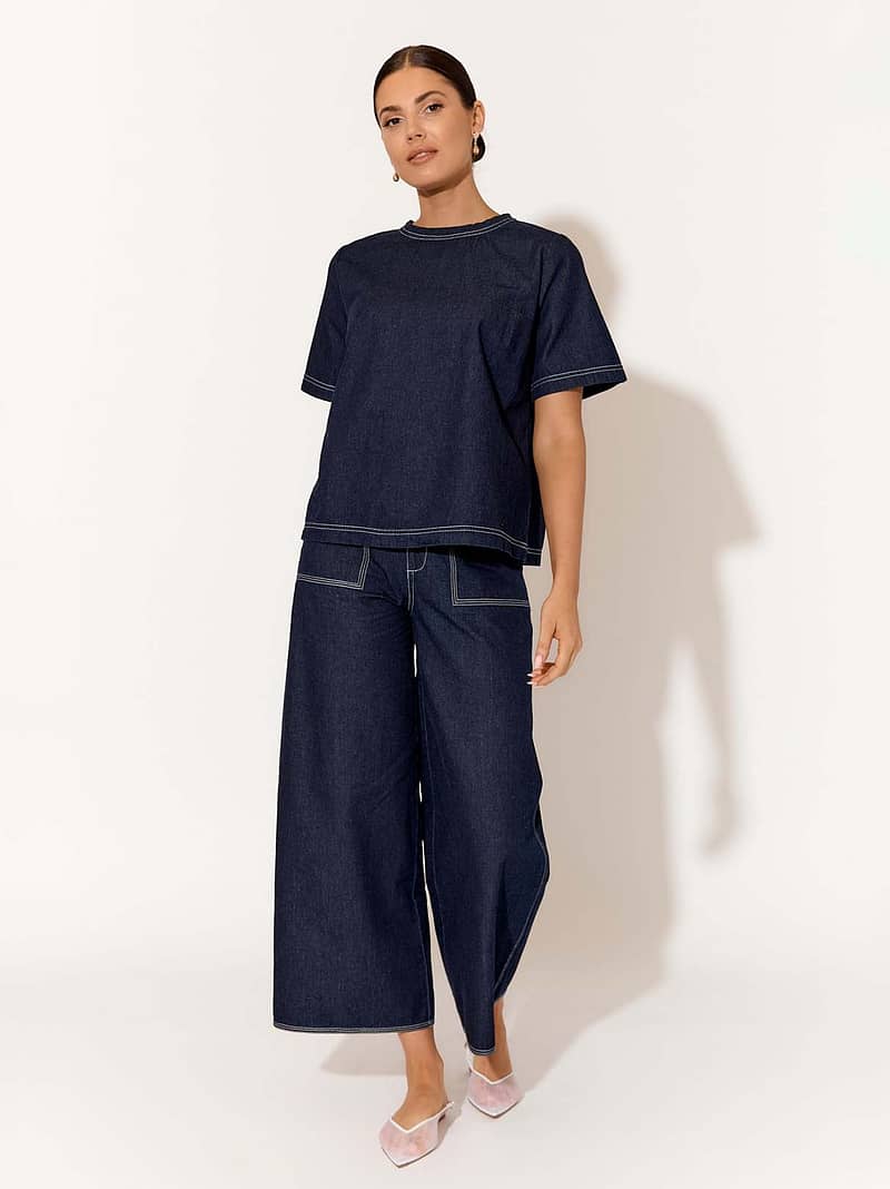 Stitch Detail Denim Pant Denim adorne