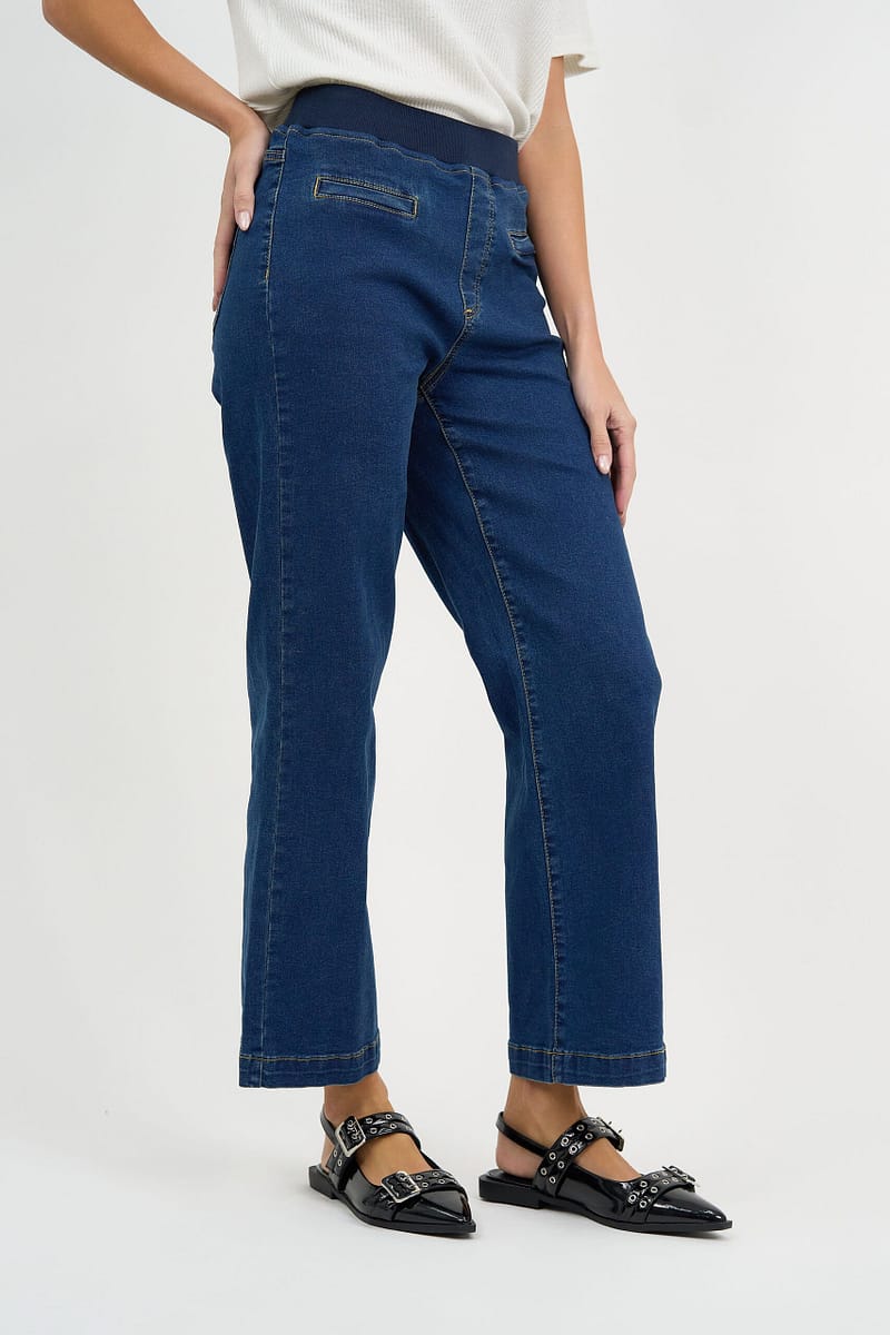 Maddy Wide Leg Jean Dark Denim Threadz
