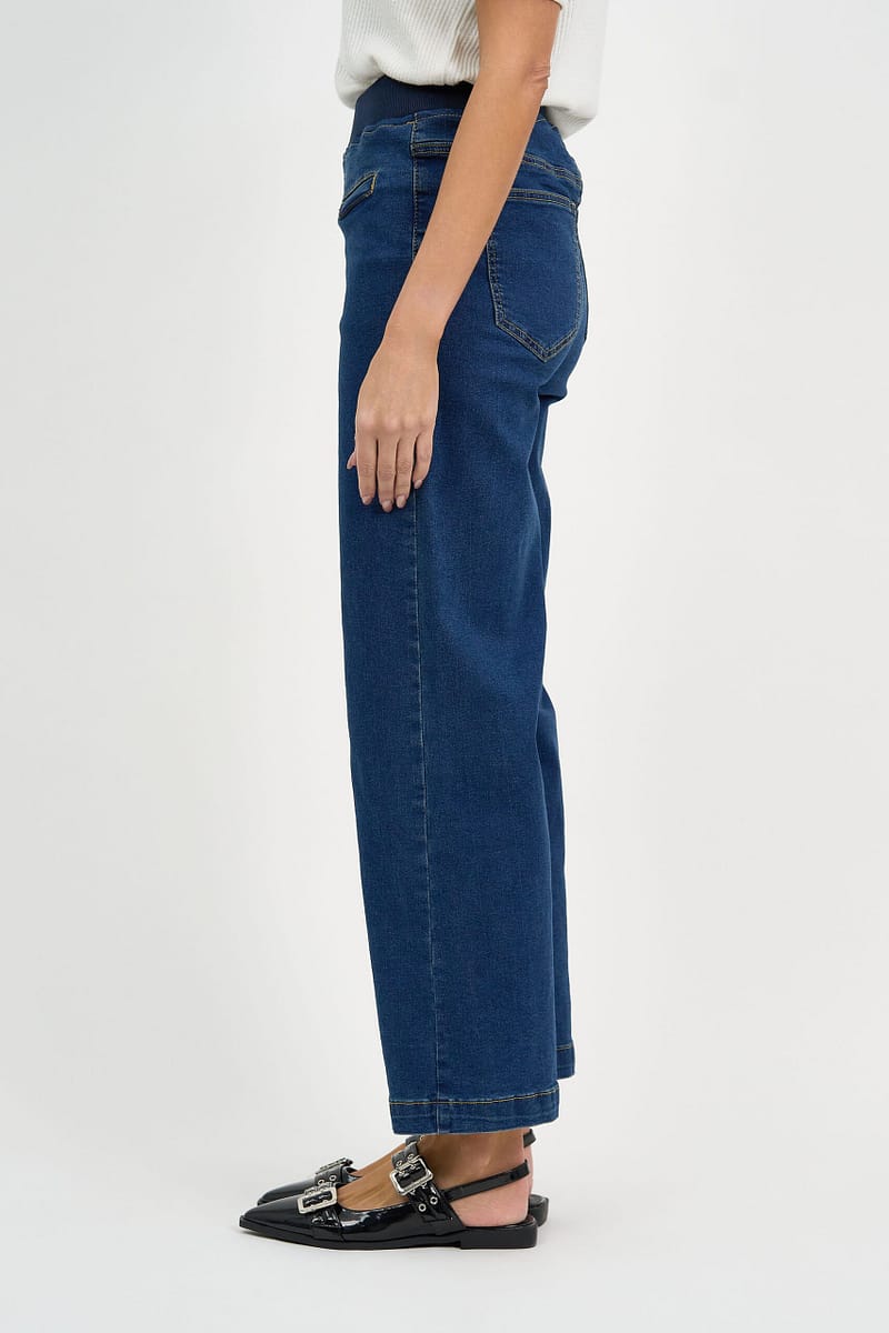 Maddy Wide Leg Jean Dark Denim Threadz