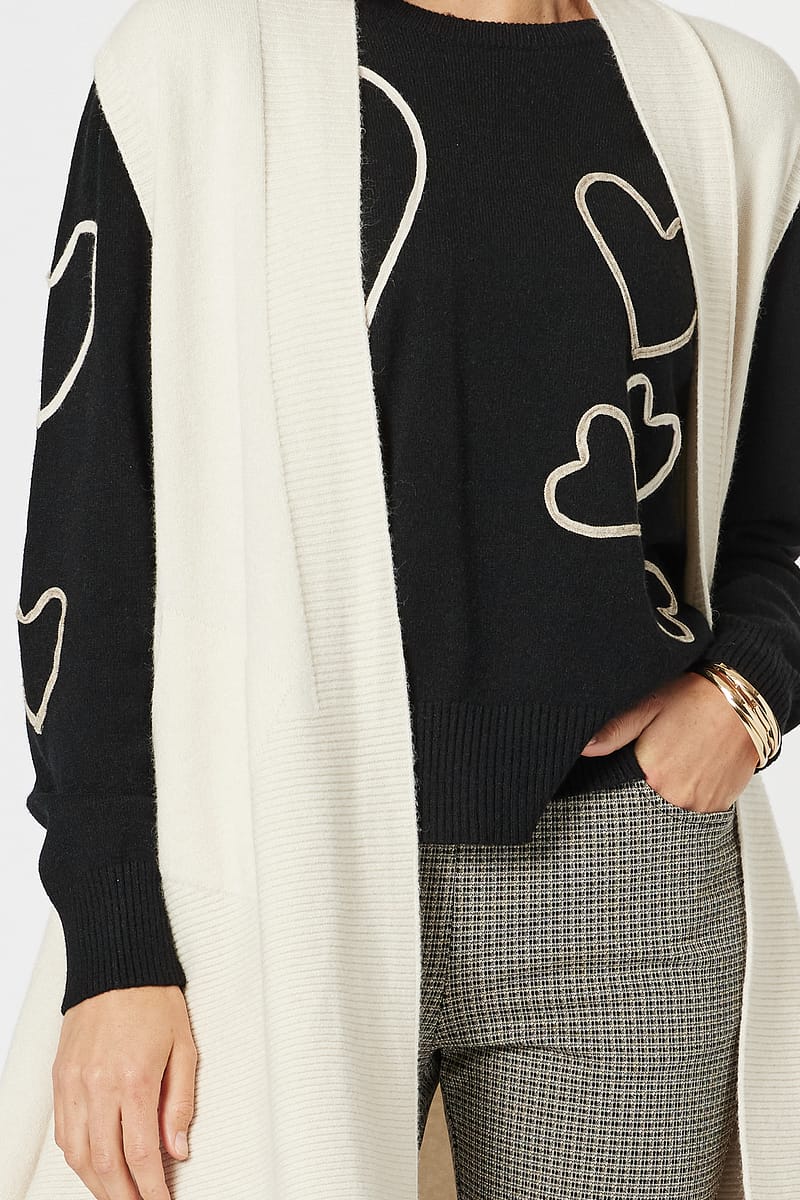 Ribbed Longline Cardigan Natural Clarity by Threadz